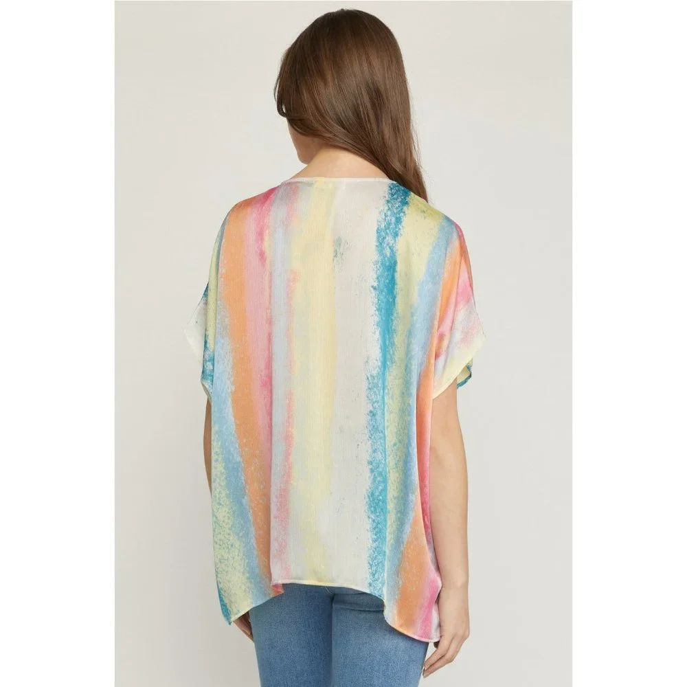 Entro Rainbow Placket Top - Picture 4 of 6